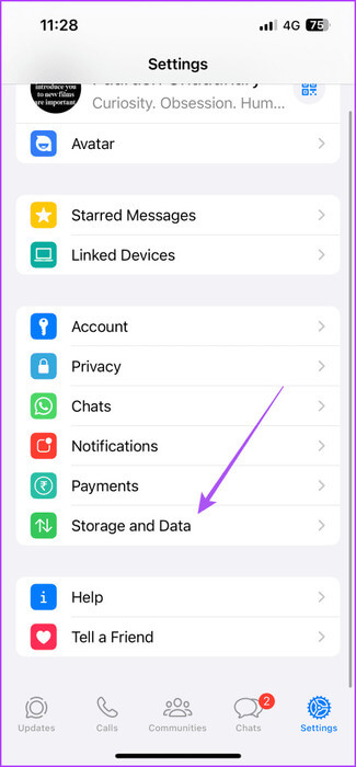 storage-and-data-settings-whatsapp-iphone-475x1024-1 أفضل 9 إصلاحات لعدم وجود صوت في مكالمات فيديو WhatsApp على iPhone وAndroid
