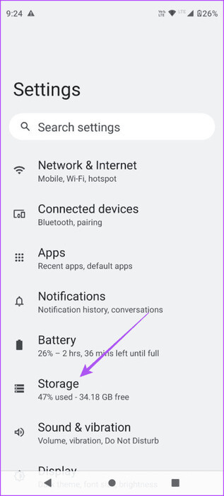 storage-settings-android-463x1024-1 أفضل 6 إصلاحات لعدم تنزيل تطبيق Outlook المرفقات على iPhone وAndroid
