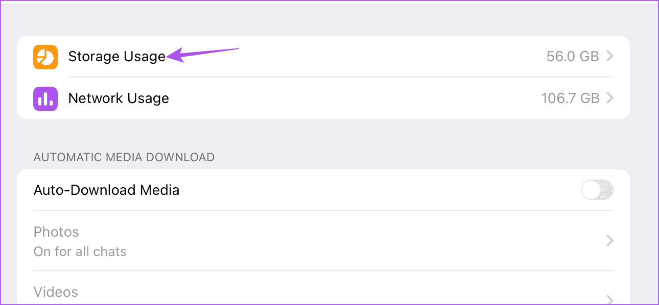 storage-usage-settings-telegram-desktop أفضل 8 إصلاحات لعدم عمل ملفات GIF في Telegram على الهاتف المحمول وسطح المكتب