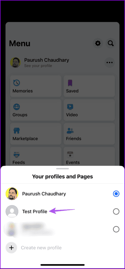 switch-profile-facebook-app-712x1536-1 كيفية إنشاء ملفات تعريف متعددة على Facebook