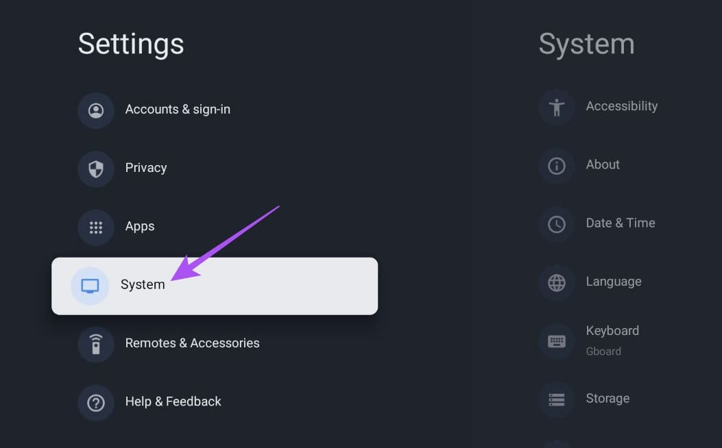 system-settings-google-tv-2-1 أفضل 7 إصلاحات لعدم تنزيل التطبيقات على Chromecast (Google TV)
