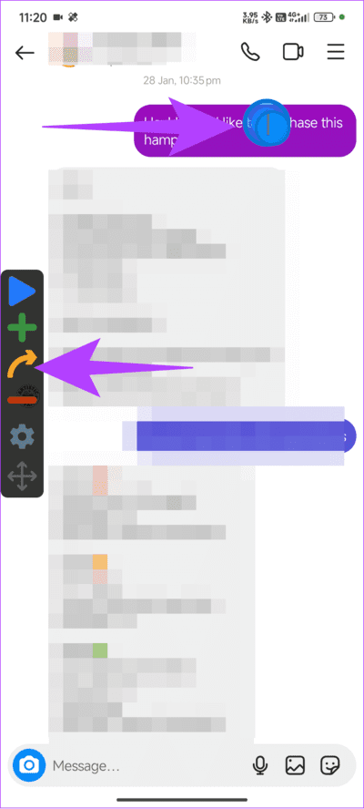 tap-the-arrow-button-and-move-the-circles-within كيفية إلغاء إرسال أو حذف الرسائل على Instagram