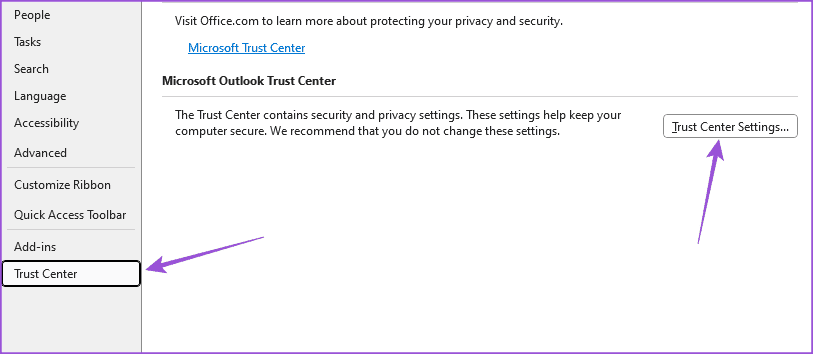 trust-center-settings-legacy-outlook-windows كيفية تشفير رسائل البريد الإلكتروني في Microsoft Outlook
