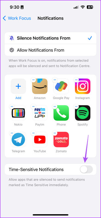 turn-off-time-sensitive-notifications-iphone-475x1024-1 أفضل 7 إصلاحات لعدم عمل وضع التركيز على أجهزة iPhone وiPad وMac