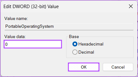type-0-in-the-Value-Data-field 8 إصلاحات لمشكلة "جهازك يفتقد إصلاحات هامة تتعلق بالأمان والجودة" على Windows