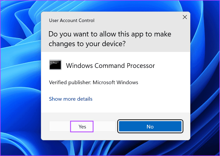 uac-windows-cmd-2 أفضل 8 طرق لإصلاح "رمز خطأ Roblox 610" في Windows 11