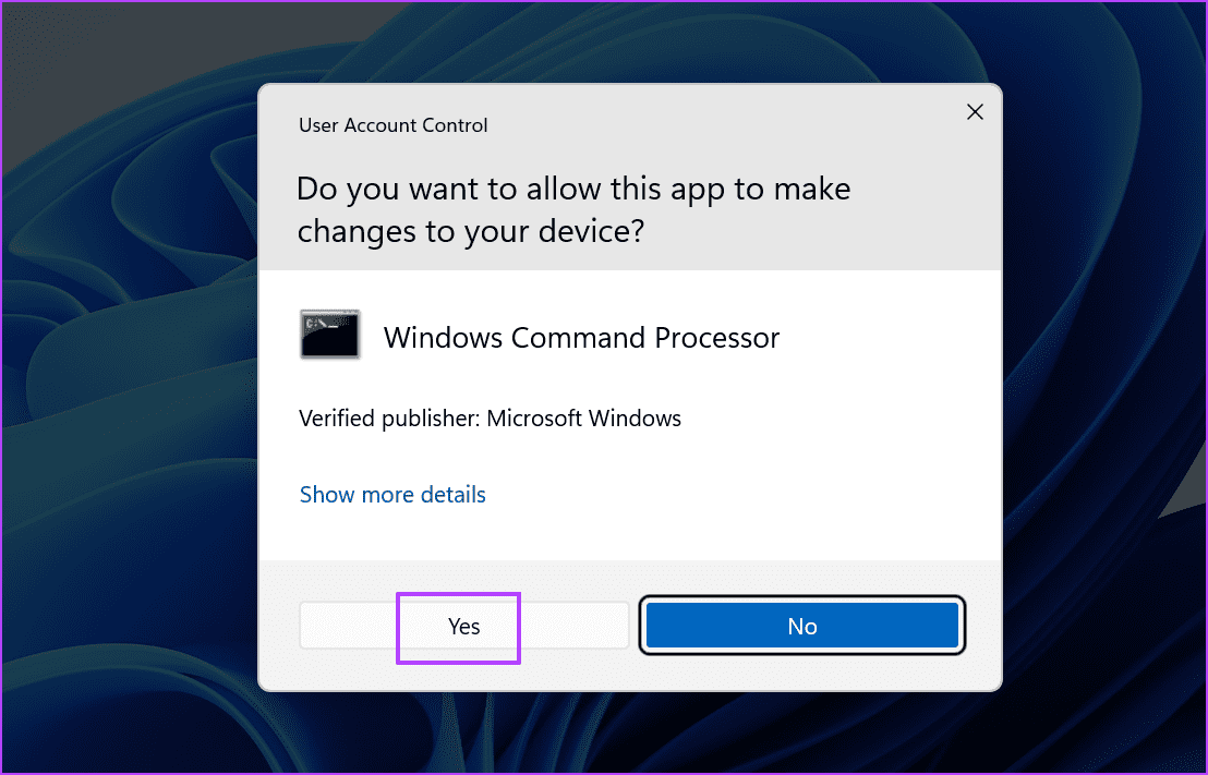 uac-windows-cmd أفضل 8 إصلاحات لخطأ "برنامج تشغيل جهاز الرسومات" في Windows 11