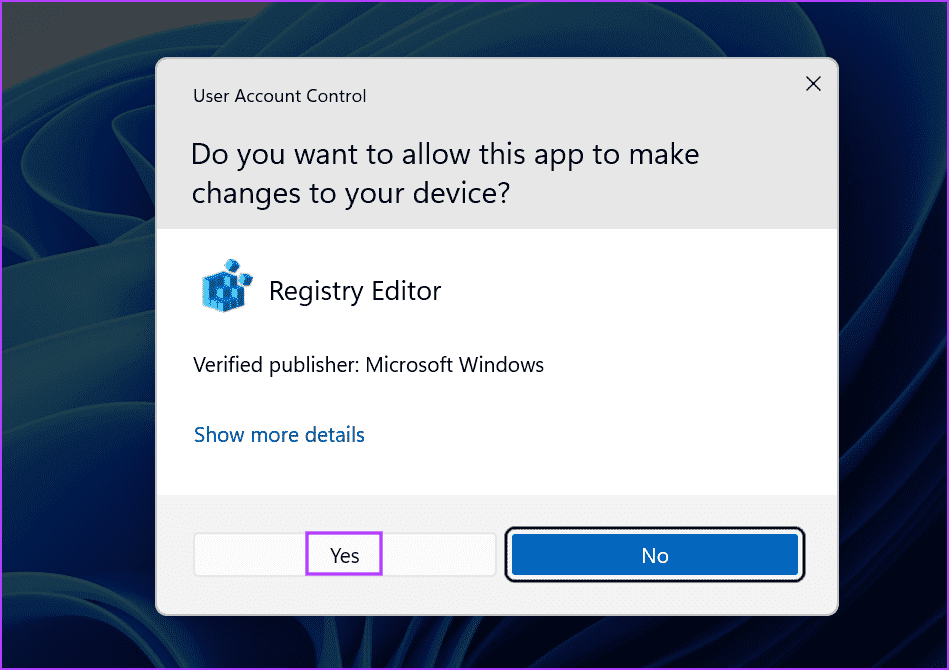 uac-windows-regedit أفضل 8 إصلاحات لخطأ "برنامج تشغيل جهاز الرسومات" في Windows 11