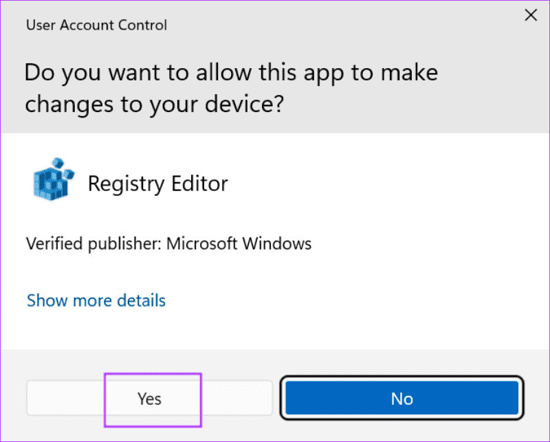 uac-windwos-regedit أفضل 7 طرق لإصلاح عدم عمل CCleaner في Windows 11