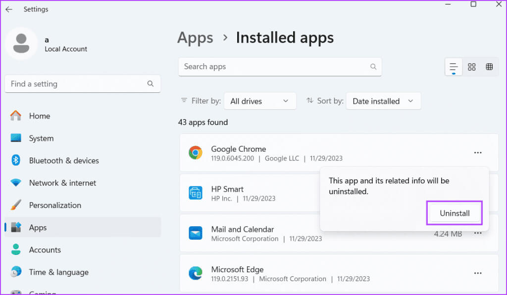 uninstall-chrome-3-1024x597-1 أفضل 9 إصلاحات لخطأ "هناك خطأ ما في الخادم الوكيل" في Chrome