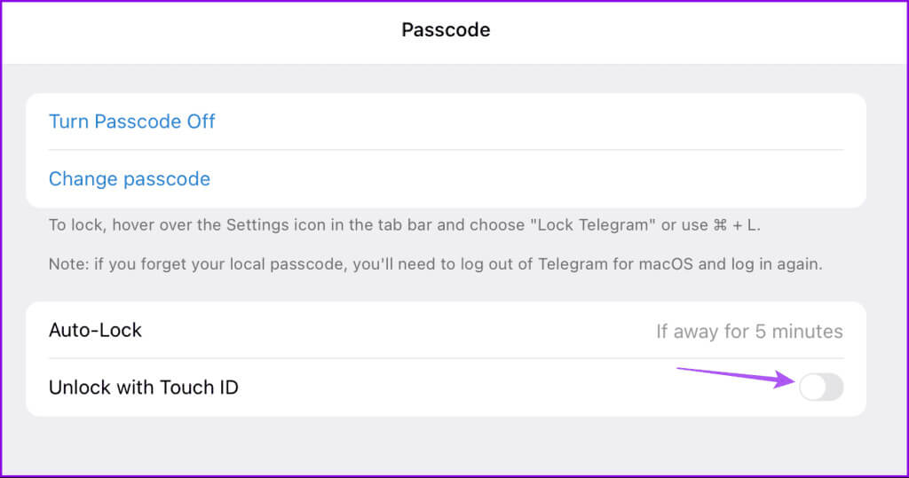 unlock-with-fingerprint-sensor-telegram-desktop-1024x539-1 كيفية قفل Telegram باستخدام رمز المرور على الهاتف المحمول وسطح المكتب