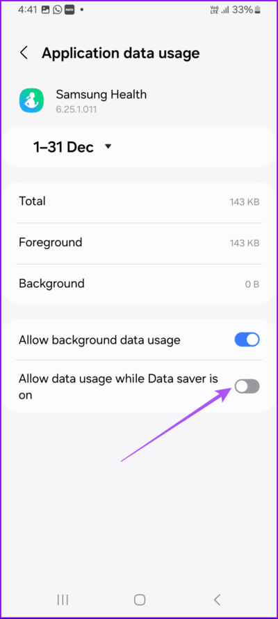 unrestricted-data-usage-health-app-samsung-692x1536-1 أفضل 8 إصلاحات لعدم تتبع الخطوات على تطبيق Samsung Health في هواتف Samsung Galaxy