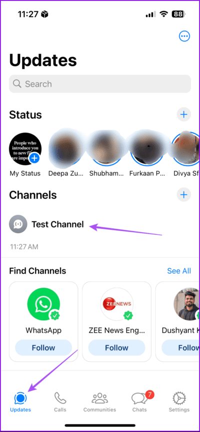 updates-tab-whatsapp-mobile-712x1536-1 كيفية إضافة عدة مسؤولين إلى قنوات WhatsApp