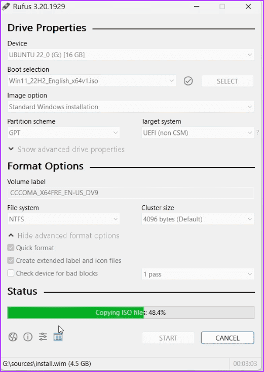 use-rufus أفضل 6 إصلاحات لخطأ تثبيت Windows "لم نتمكن من إنشاء قسم جديد"
