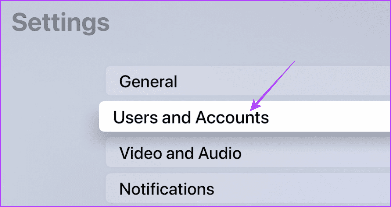 users-and-accounts-settings-apple-tv أفضل 7 إصلاحات لعدم عمل Crunchyroll على Apple TV