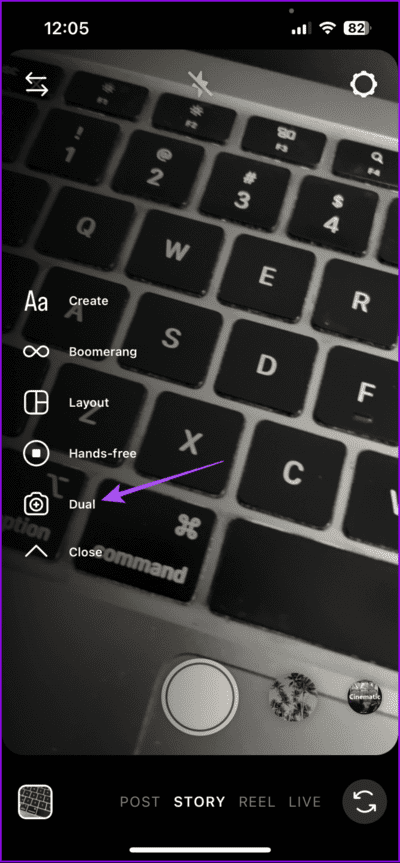 with-border-dual-camera-mode-instagram-story-712x1536-1 كيفية استخدام وضع الكاميرا المزدوجة على Instagram