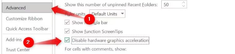 000-disabling-the-hardware-acceleration-in-microsoft-excel-1 Excel يفتح المستندات الفارغة؟ جرب هذه النصائح لإصلاح المشكلة