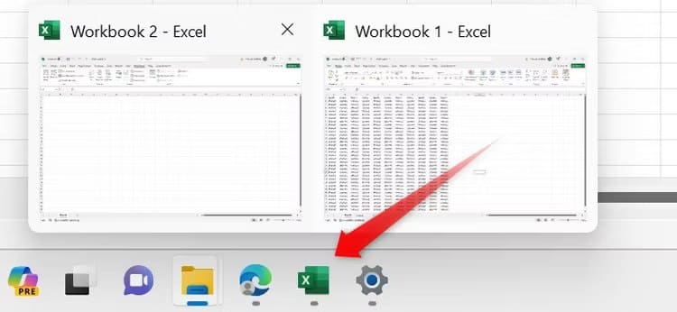01-hovering-over-the-excel-icon-in-the-taskbar-to-check-other-open-windows Excel يفتح المستندات الفارغة؟ جرب هذه النصائح لإصلاح المشكلة