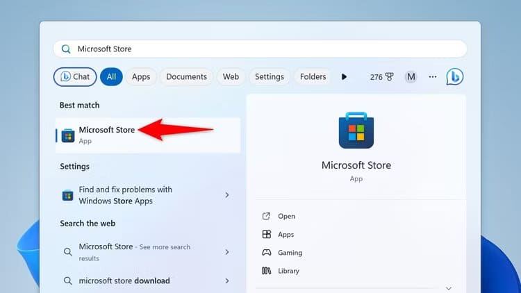 1-open-microsoft-store كيفية تحديث التطبيقات على Windows 11