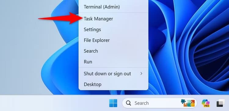 1-open-task-manager كيفية إصلاح خطأ "الموقع غير متوفر" على Windows 11 أو 10