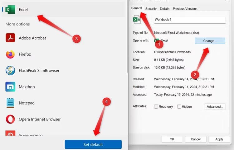 10-selecting-excel-as-the-default-app-to-open-the-spreadsheet-files Excel يفتح المستندات الفارغة؟ جرب هذه النصائح لإصلاح المشكلة