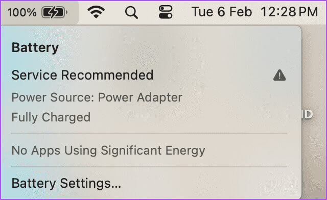 100-percent-charge-macbook ماذا تعني خدمة البطارية الموصى بها على Mac