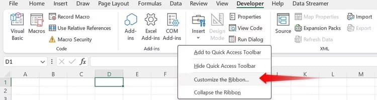 11-opening-the-customize-the-ribbon-option-in-microsoft-excel Excel يفتح المستندات الفارغة؟ جرب هذه النصائح لإصلاح المشكلة