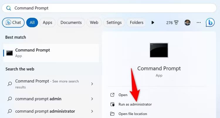 12-open-cmd-as-admin متصل بشبكة Wi-Fi ولكن لا يمكنك الوصول إلى الإنترنت؟ 10 نصائح لإصلاحها على Windows 11