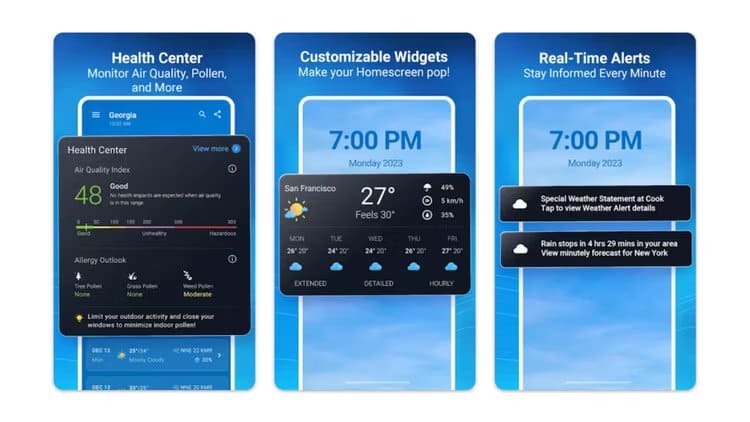 1weather-widget أفضل 10 تطبيقات widgets الطقس على نظام Android