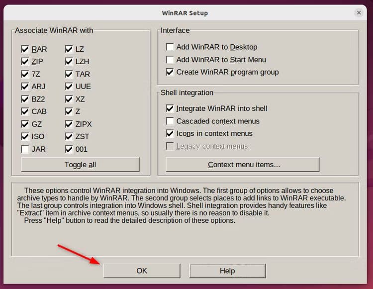 2-1 يمكنك تثبيت برنامج WinRAR الشهير لإدارة الأرشيف على Linux