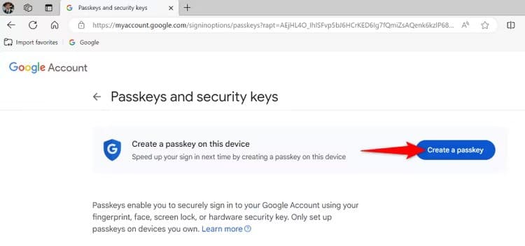 2-google-create-passkey كيفية إنشاء واستخدام وإدارة Passkeys على Windows 11
