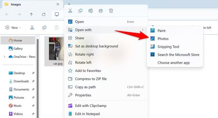 2-open-photo-with-photos كيفية تدوير الصور على نظام التشغيل Windows 11