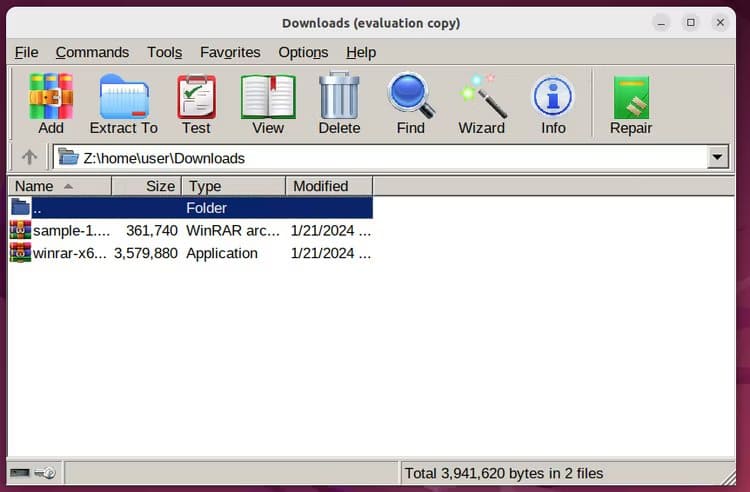 3-1 يمكنك تثبيت برنامج WinRAR الشهير لإدارة الأرشيف على Linux