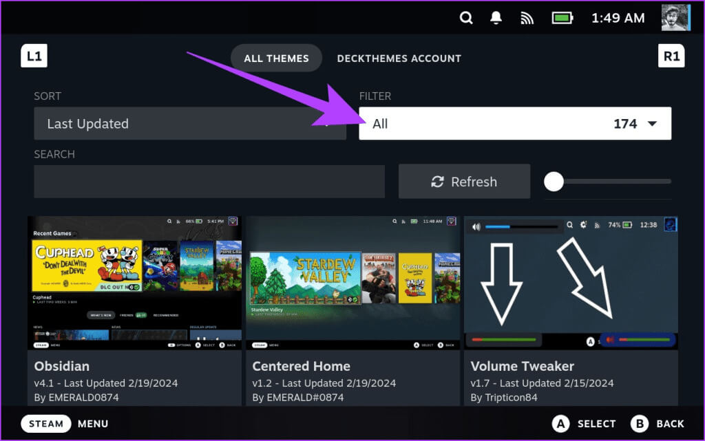 3.3-Tap-on-the-Filter-option-on-the-right-side-1024x641-1 كيفية تغيير سمة لوحة المفاتيح على Steam Deck