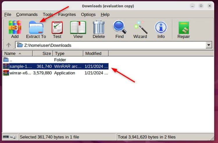 4-1 يمكنك تثبيت برنامج WinRAR الشهير لإدارة الأرشيف على Linux