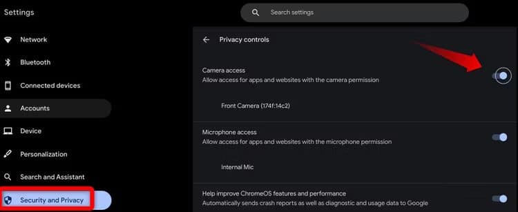 4-enabling-the-camera-access-in-the-privacy-controls-settings-in-chromebook-settings الكاميرا لا تعمل على جهاز Chromebook؟ جرب هذه النصائح لإصلاحها