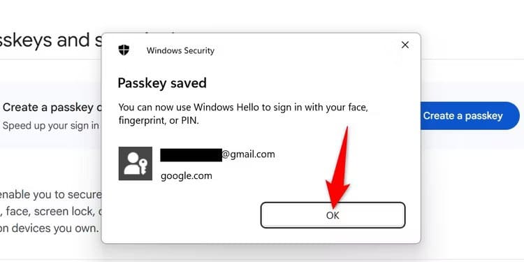 4-google-passkey-created1 كيفية إنشاء واستخدام وإدارة Passkeys على Windows 11