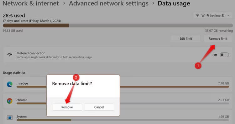 5-removing-the-data-usage-limit-from-the-windows-settings-app متصل بشبكة Wi-Fi ولكن لا يمكنك الوصول إلى الإنترنت؟ 10 نصائح لإصلاحها على Windows 11