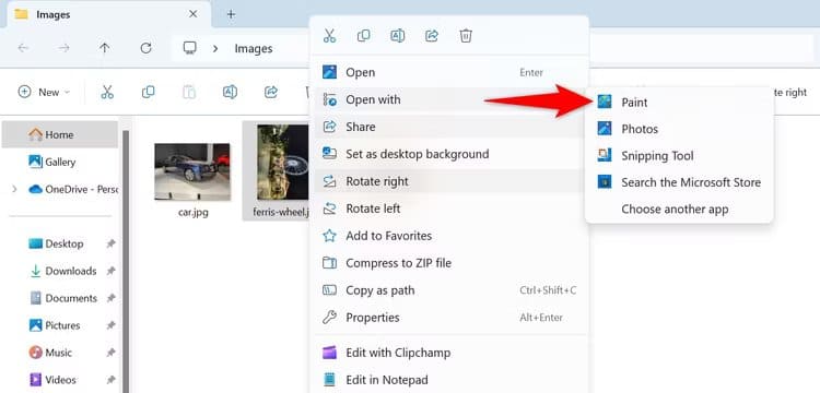 6-open-photo-with-paint كيفية تدوير الصور على نظام التشغيل Windows 11