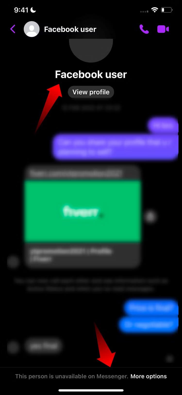 6-this-person-is-unavailable-on-messenger-error-in-the-facebook-messenger كيفية التحقق مما إذا كان شخص ما قد قام بحظرك على Facebook