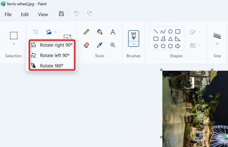8-rotate-photo-paint كيفية تدوير الصور على نظام التشغيل Windows 11