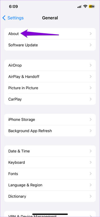 About-Menu-on-iPhone-474x1024-1 أفضل 9 إصلاحات لخطأ "تعذر تنشيط شبكة البيانات الخلوية" على iPhone