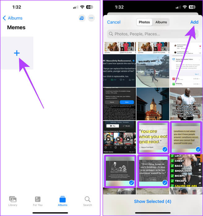 Add-Photos-to-Shared-Album 9 طرق لتنظيم الصور على iPhone