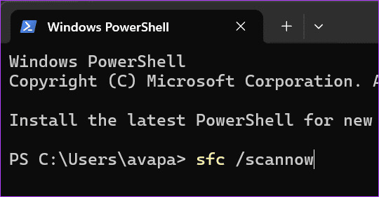 Add-the-sfc-scannow 6 طرق لإصلاح خطأ تلف سلة المحذوفات على Windows 11