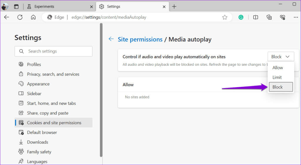 Block-Autoplay-for-Audio-and-Video-in-Edge-1024x562-1 كيفية تعطيل التشغيل التلقائي للصوت والفيديو في Microsoft Edge