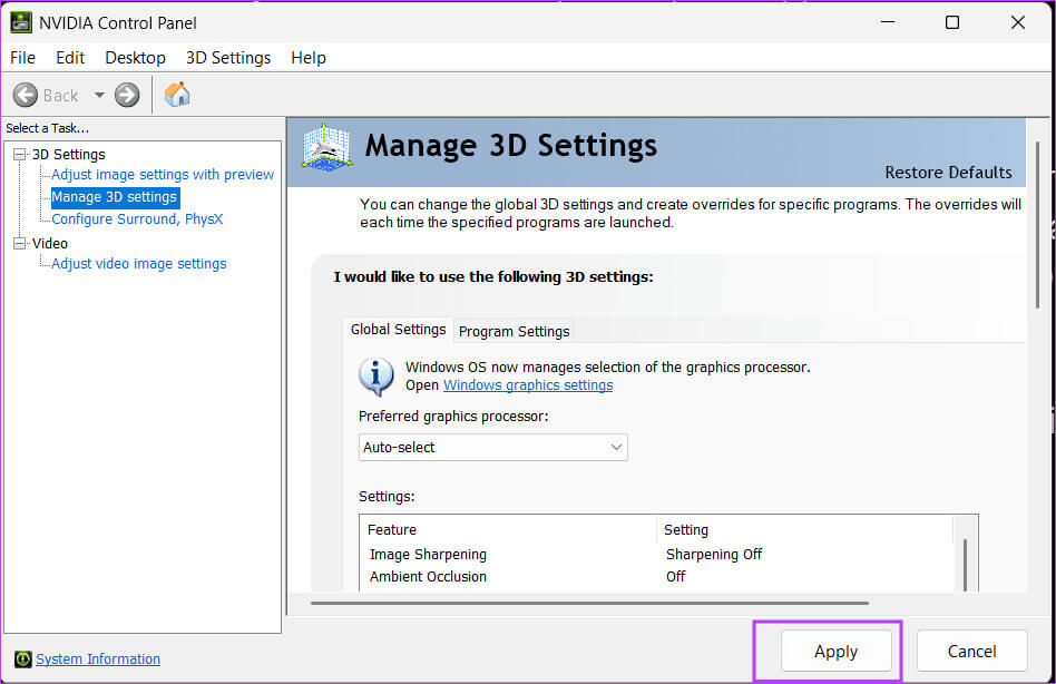 Change-the-GPU-Preference-in-the-NVIDIA-Control-Panel-2 أفضل 6 إصلاحات لعدم عمل Lightshot على Windows 11