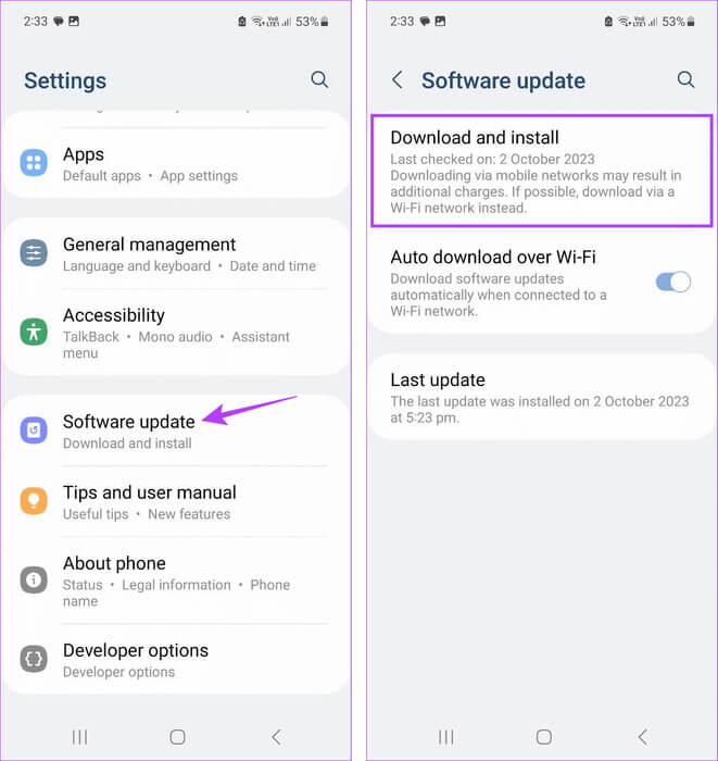 Check-for-Android-Software-Update-5 ما هو صوت التطبيق المنفصل من Samsung وكيفية استخدامه