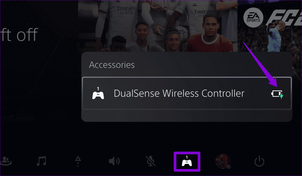 Check-if-Controller-Is-Charging-on-PS5-1024x596-1 كيفية التحقق من بطارية وحدة التحكم DualSense على جهاز PS5 أو الكمبيوتر الشخصي