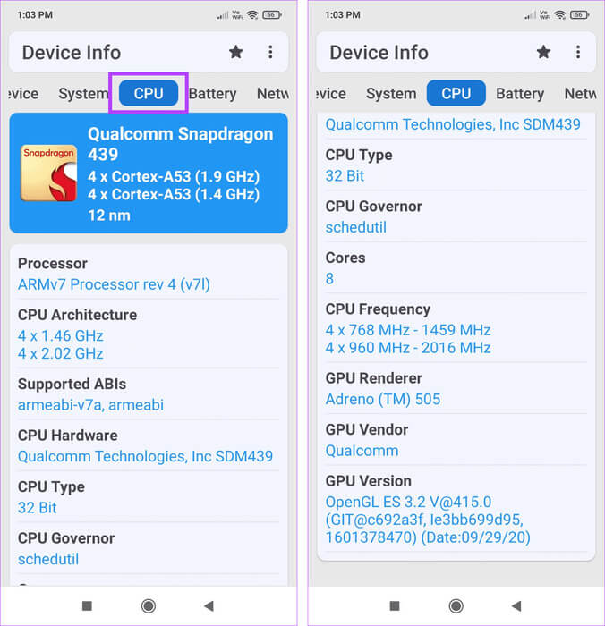 Check-processor-Device-Info كيفية التحقق من المعالج على هاتف Android الخاص بك (بما في ذلك Samsung)