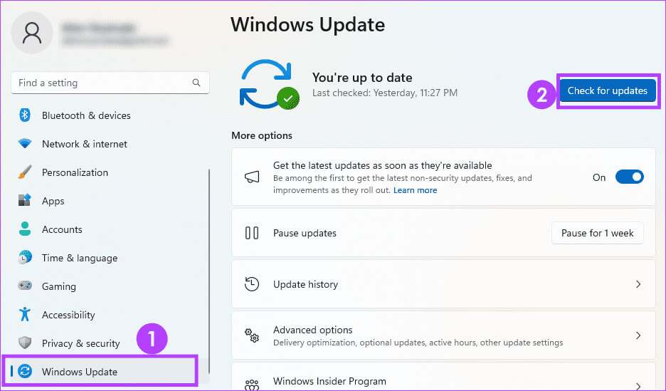 Checking-for-Windows-updates أفضل 8 إصلاحات لشريط تمرير مستوى الصوت في Windows 11 عالق على الشاشة